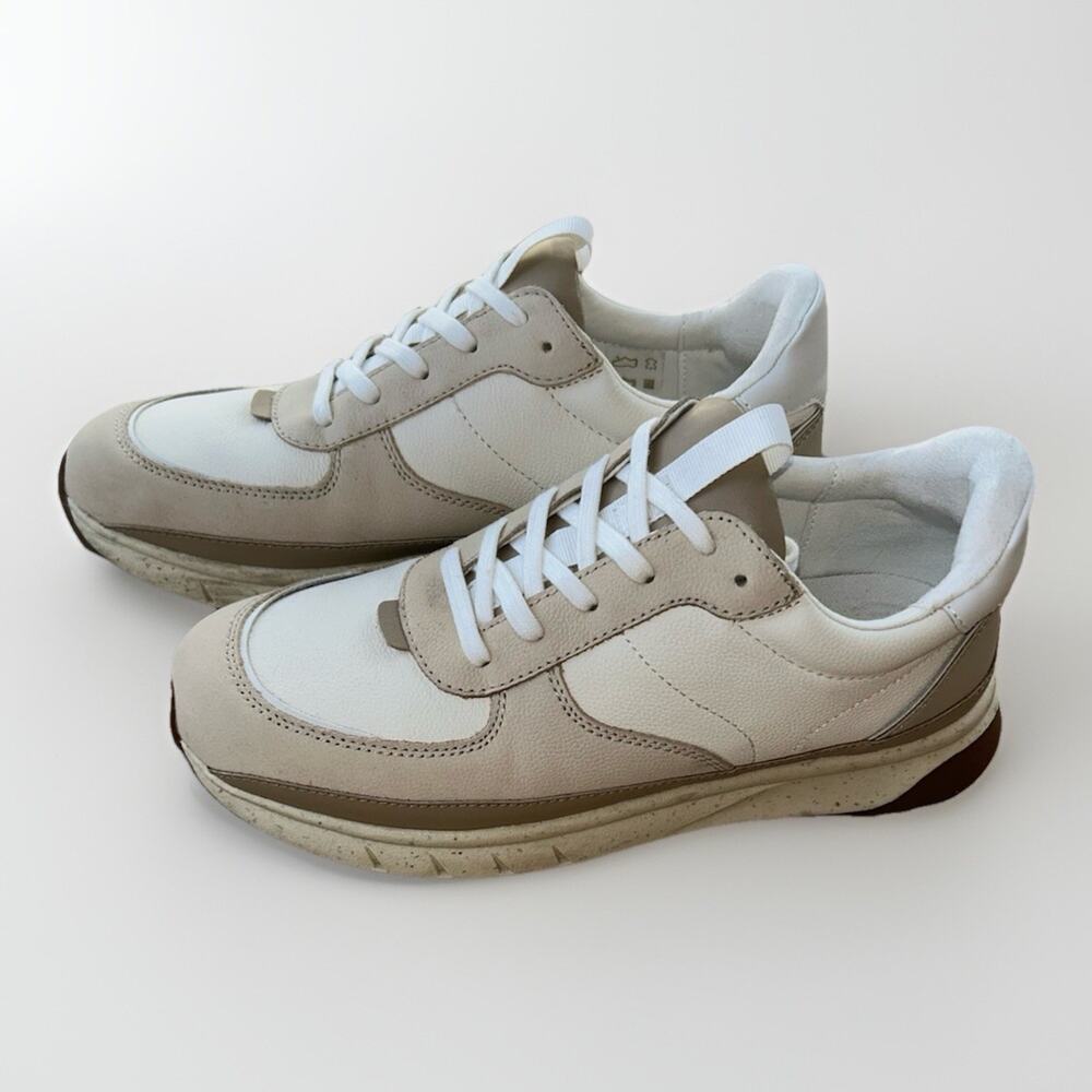 Madewell Kickoff Trainer Sneakers Women 10 Neutral Colorblock Leather Minimalist